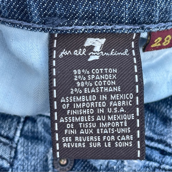 7 for ALL MANKIND Distressed Denim Bootcut Jeans Women's 28 Y2K inspired - Picture 2 of 13